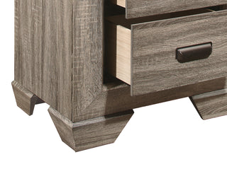 Sunvega Natural Finish Contemporary Nightstand with Two Dovetail Drawers and Flat Black Cup Pulls