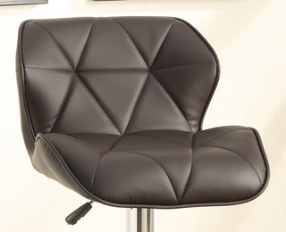 Sunvega Modern Brown Faux Leather Tufted Adjustable Height Kitchen Island Stools Set of 2