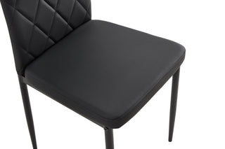 Sunvega PU Leather Diamond Shaped Dining Chairs Set Of Four For Family Meals
