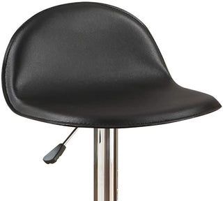 Sunvega Silver Faux Leather Adjustable Stool Set of 2 with Tufted Seats and Chrome Base