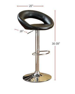 Sunvega Modern Adjustable Height Faux Leather Swivel Stools with Chrome Base Set of 2