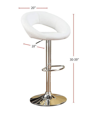 Sunvega Modern Adjustable Height Faux Leather Swivel Stools with Chrome Base Set of 2
