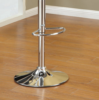 Sunvega Modern Adjustable Height Faux Leather Swivel Stools with Chrome Base Set of 2