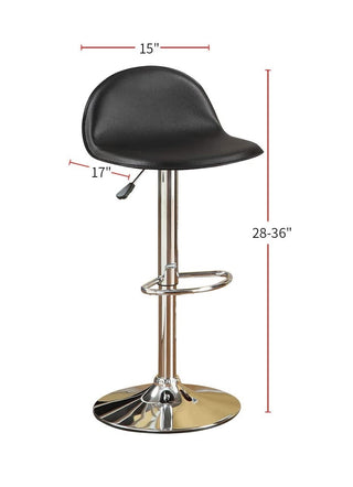 Sunvega Silver Faux Leather Adjustable Stool Set of 2 with Tufted Seats and Chrome Base