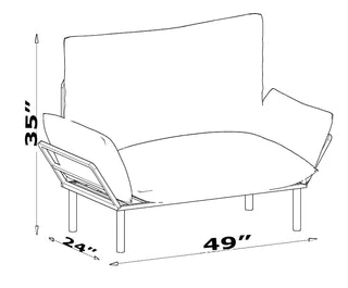 Sunvega Blue Small Space Saver Love Seat Couch with Arms for Living Room