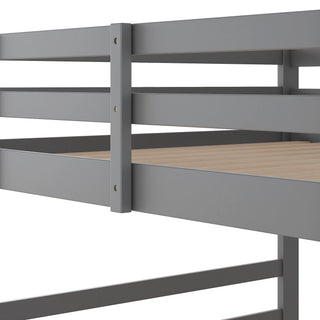 Sunvega Full Over Full Bunk Bed with Ladder in Solid Pine Wood Frame