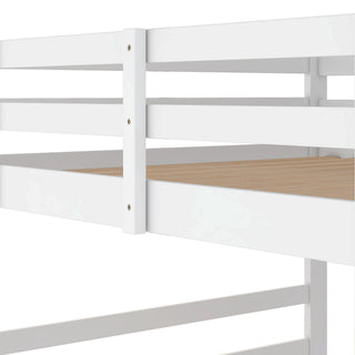 Sunvega Full Over Full Bunk Bed with Ladder in Solid Pine Wood Frame