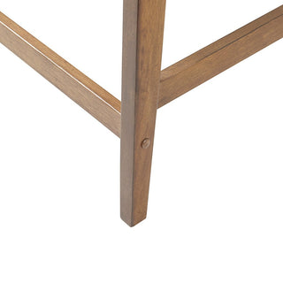 Sunvega Rubber Solid Pecan Wood Finish Dining Side Chair with 4.75" Thick Cushion