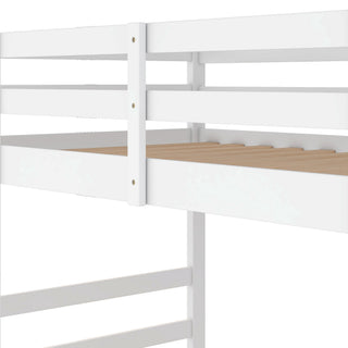 Sunvega Full Over Full Bunk Bed with Ladder in Solid Pine Wood Frame