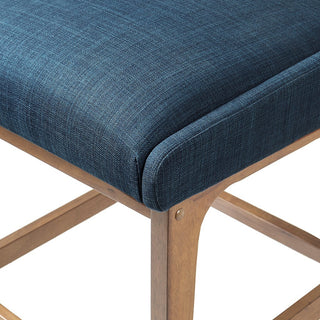 Sunvega Rubber Solid Pecan Wood Finish Dining Side Chair with 4.75" Thick Cushion