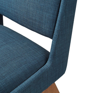 Sunvega Rubber Solid Pecan Wood Finish Dining Side Chair with 4.75" Thick Cushion