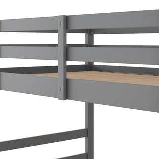 Sunvega Full Over Full Bunk Bed with Ladder in Solid Pine Wood Frame