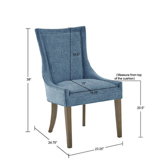 Sunvega Set of 2 Stylish Chenille Upholstered Dining Chairs with Ample Seat