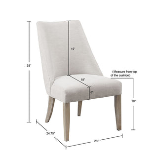 Sunvega Upholstered Dining Chair Set of 2 with High Back and Solid Wood Legs
