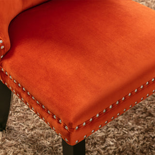 Sunvega High Back Velvet Dining Chairs with Tufted Upholstery and Nailhead Trim