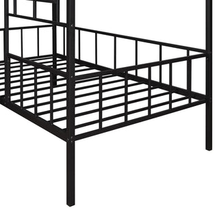 Sunvega Twin Size Metal House Bed Frame with Slatted Support No Box Spring Needed