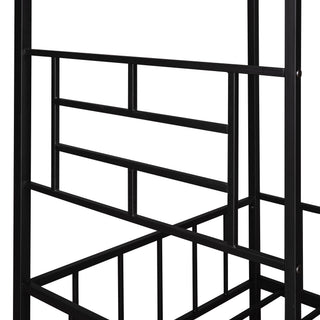 Sunvega Twin Size Metal House Bed Frame with Slatted Support No Box Spring Needed