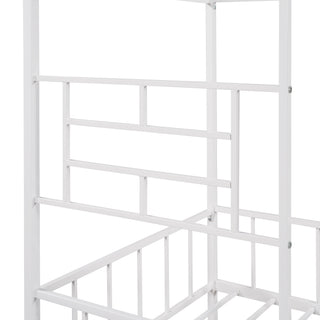 Sunvega Twin Size Metal House Bed Frame with Slatted Support No Box Spring Needed