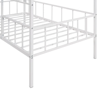 Sunvega Twin Size Metal House Bed Frame with Slatted Support No Box Spring Needed