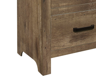 Sunvega Weathered Gray Finish 6 Drawer Dresser Faux Wood Veneer Bedroom Furniture
