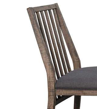 Sunvega Natural Weathering Look Wooden Side Chairs with Padded Fabric-Covered Seats