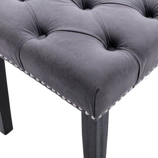 Sunvega Tufted Upholstered Velvet Bench Ottoman with Sponge Cushion for Bedroom