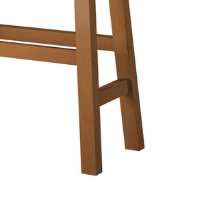 Sunvega Black Finish Bar Height Solid Wood Saddle Seat Stools Set of 2
