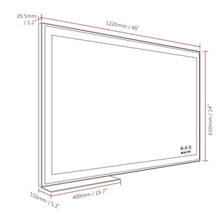 Sunvega 30x36 Inch LED Bathroom Vanity Mirror with Anti-Fog Touch Switch and Memory