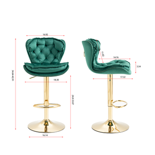 Sunvega Set of 2 Swivel Bar Stools with Chrome Footrest and Adjustable Height