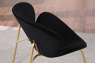 Sunvega Velvet Upholstered Padded Bucket Seat Dining Chair with Metal Legs