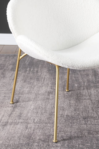 Sunvega Velvet Upholstered Padded Bucket Seat Dining Chair with Metal Legs