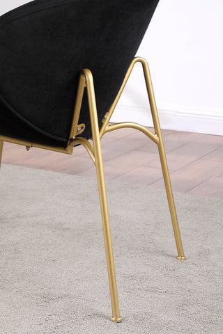 Sunvega Velvet Upholstered Padded Bucket Seat Dining Chair with Metal Legs