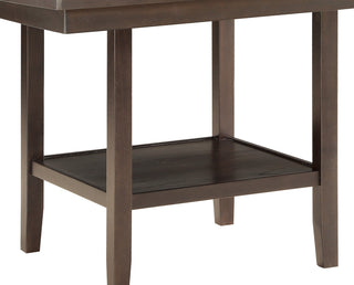 Sunvega Dark Brown Finish Counter Height Bench with Fabric Upholstery