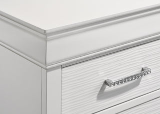 Sunvega Modern White Wood Nightstand with Two Drawers and Contrast Leg