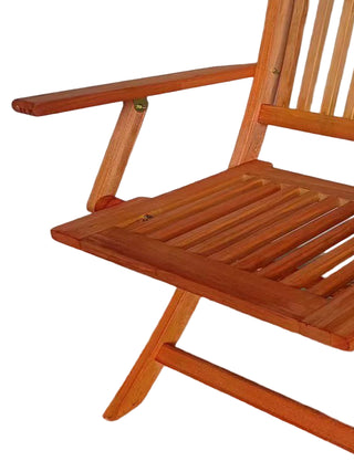 Sunvega Solid Wood Folding Chairs with Slatted Seat and Open Back for Events Set of 4