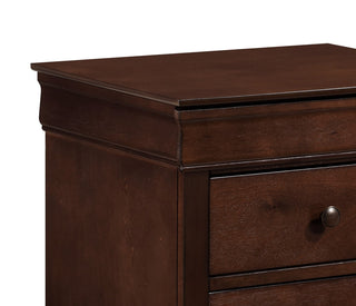 Sunvega Brown Cherry Finish Louis Phillipe Style 6 Drawer Dresser with Hidden Jewelry Storage