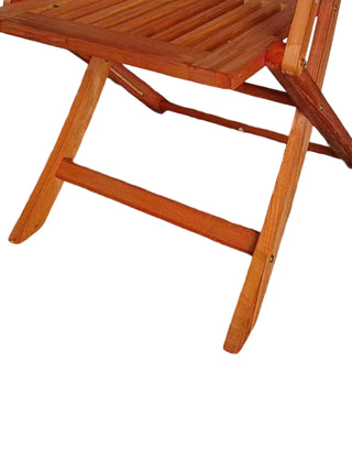 Sunvega Solid Wood Folding Chairs with Slatted Seat and Open Back for Events Set of 4
