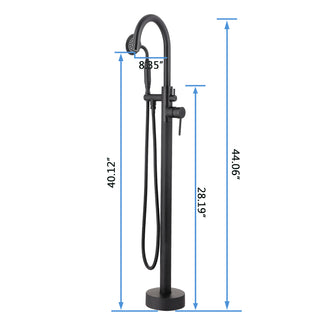 Sunvega Freestanding Bathtub Faucet in Matte Black with Handheld Shower
