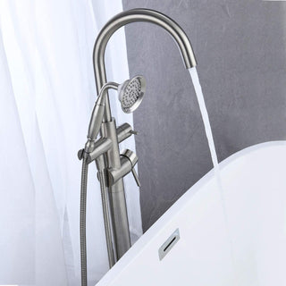 Sunvega Freestanding Bathtub Faucet in Matte Black with Handheld Shower