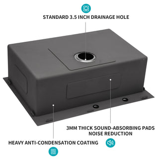 Sunvega 16 Gauge Stainless Steel Topmount Kitchen Sink Basin with Sound Proof Coating