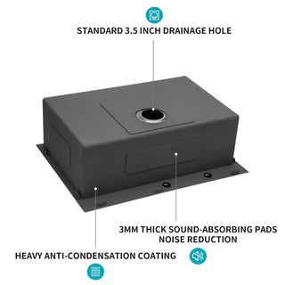 Sunvega 16 Gauge Stainless Steel Topmount Kitchen Sink Basin with Sound Proof Coating