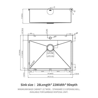 Sunvega 16 Gauge Stainless Steel Topmount Kitchen Sink Basin with Sound Proof Coating