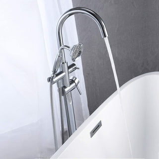 Sunvega Freestanding Bathtub Faucet in Matte Black with Handheld Shower