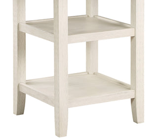 Sunvega Counter Height Table with 2 Display Shelves Brown and Antique White Finish
