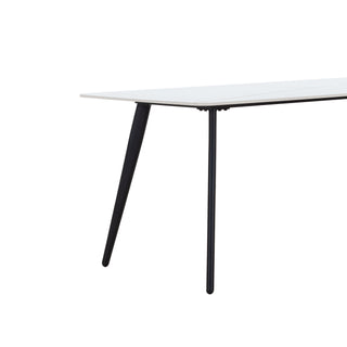 Sunvega 70 inch White Porcelain Kitchen Dining Table for 4-8 People
