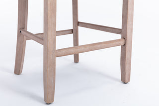 Sunvega Modern Velvet Upholstered Barstools with Button Tufted and Wooden Legs