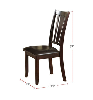 Sunvega Contemporary Brown Faux Leather Cushion Side Chairs with Rubberwood Frame