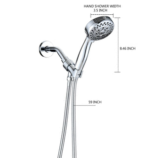 Sunvega High Pressure Handheld Shower Head with Hose and 5 Chrome Spray Modes