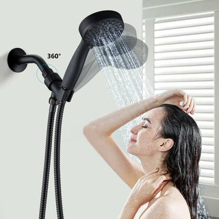 Sunvega High Pressure Handheld Shower Head with Hose and 5 Chrome Spray Modes