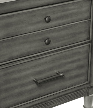 Sunvega Gray Finish Nightstand with Dovetail Drawers for Bedroom Furniture